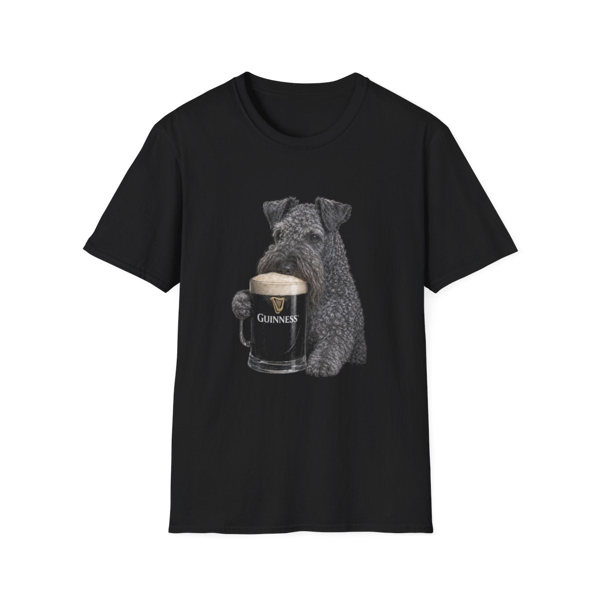 Kerry Blue Terrier With A Pint Tee