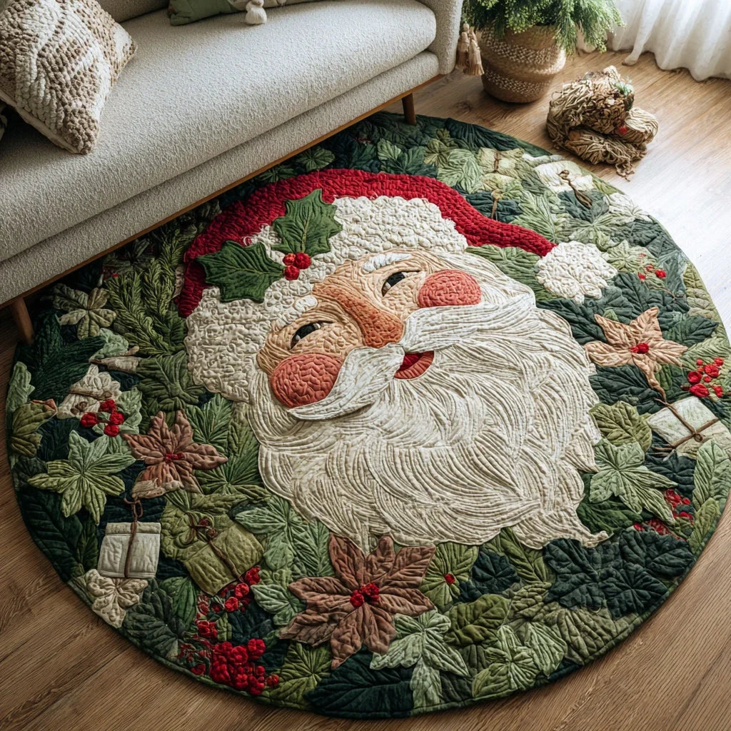 Kind Santa Claus Quilted Round Mat