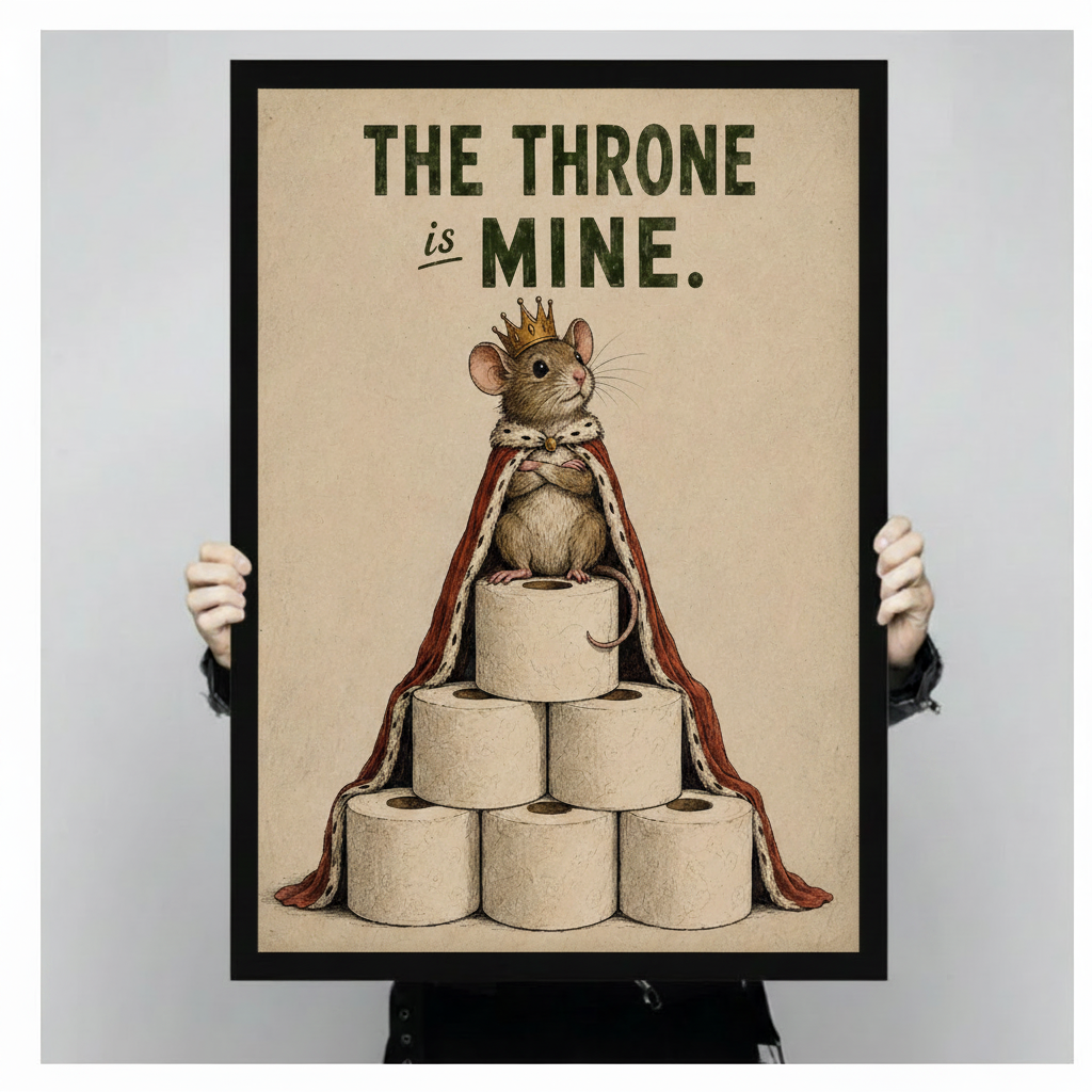 Funny Royal Mouse Throne Canvas Art Wall Art