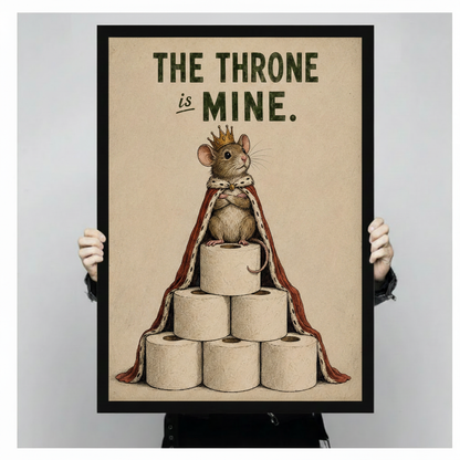 Funny Royal Mouse Throne Canvas Art Wall Art