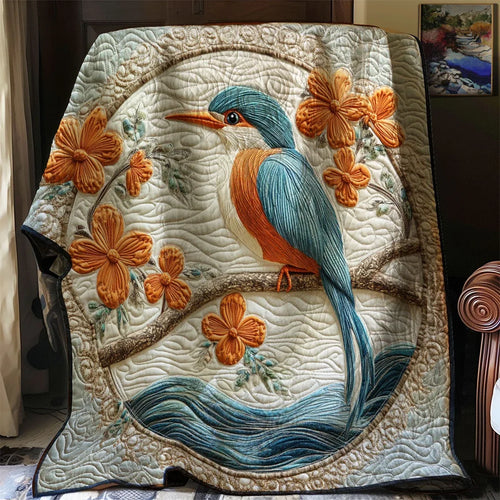 Kingfisher Bird Quilt Blanket