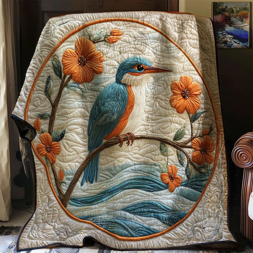 Kingfisher Bird Quilt Blanket