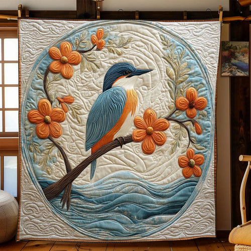 Kingfisher Bird Quilt Blanket