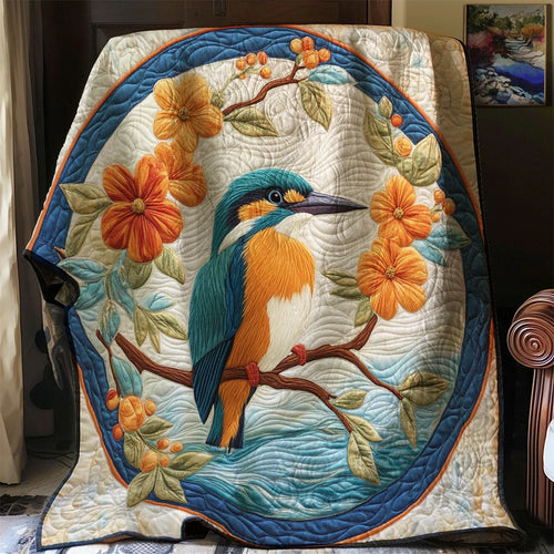 Kingfisher Bird Quilt Blanket