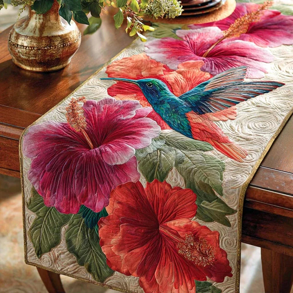 Kissing Flower Quilted Table Runner