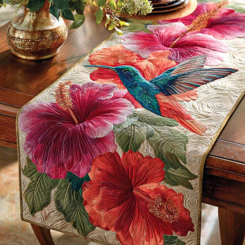 Kissing Flower Quilted Table Runner