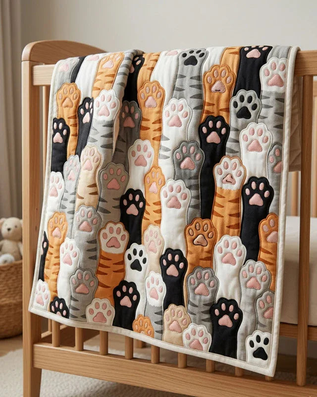 Kitten Paw Quilt Blanket - Quilted Blanket by Wild and Way