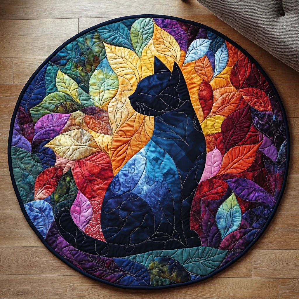 Kitty Garden Quilted Round Mat