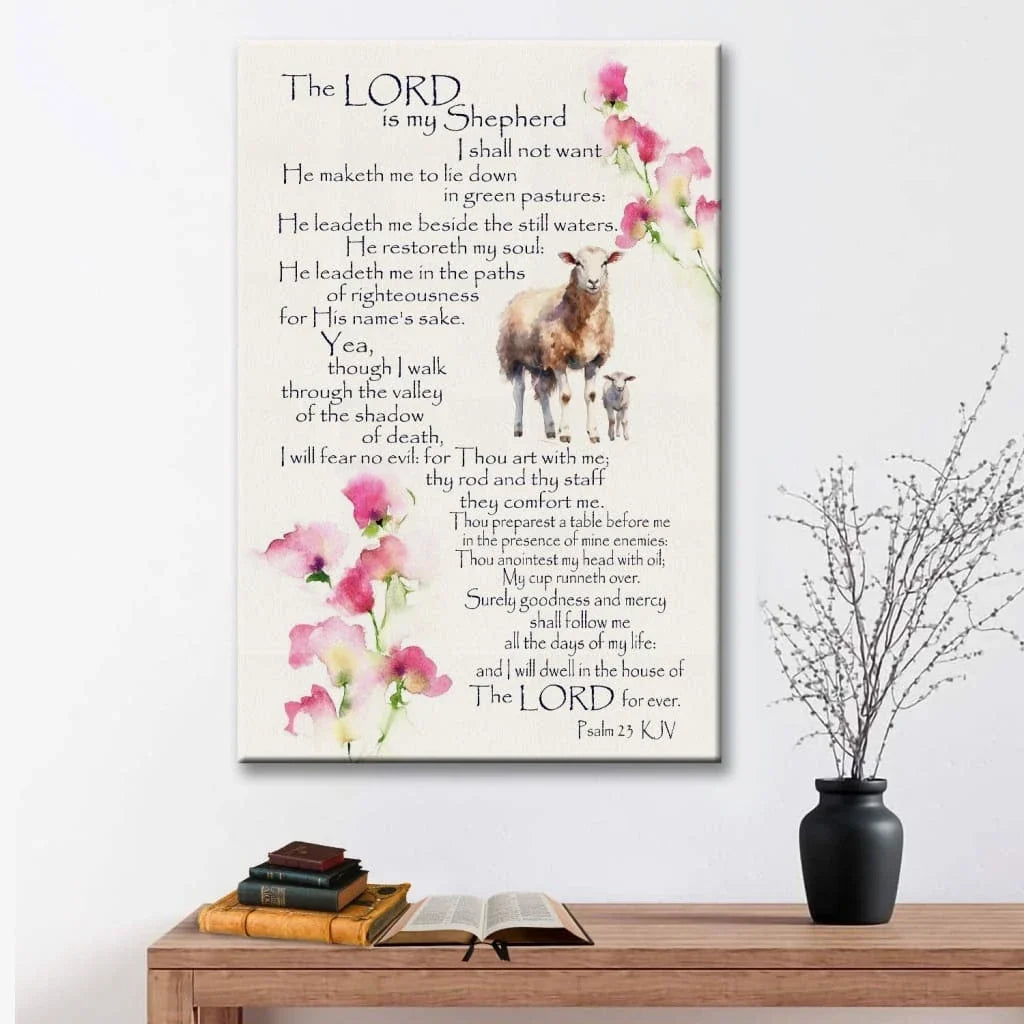 the lord is my shepherd psalm 23 wall art canvas (view 4)