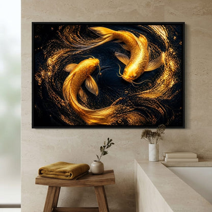 Koi Gold Current Canvas Wall Art