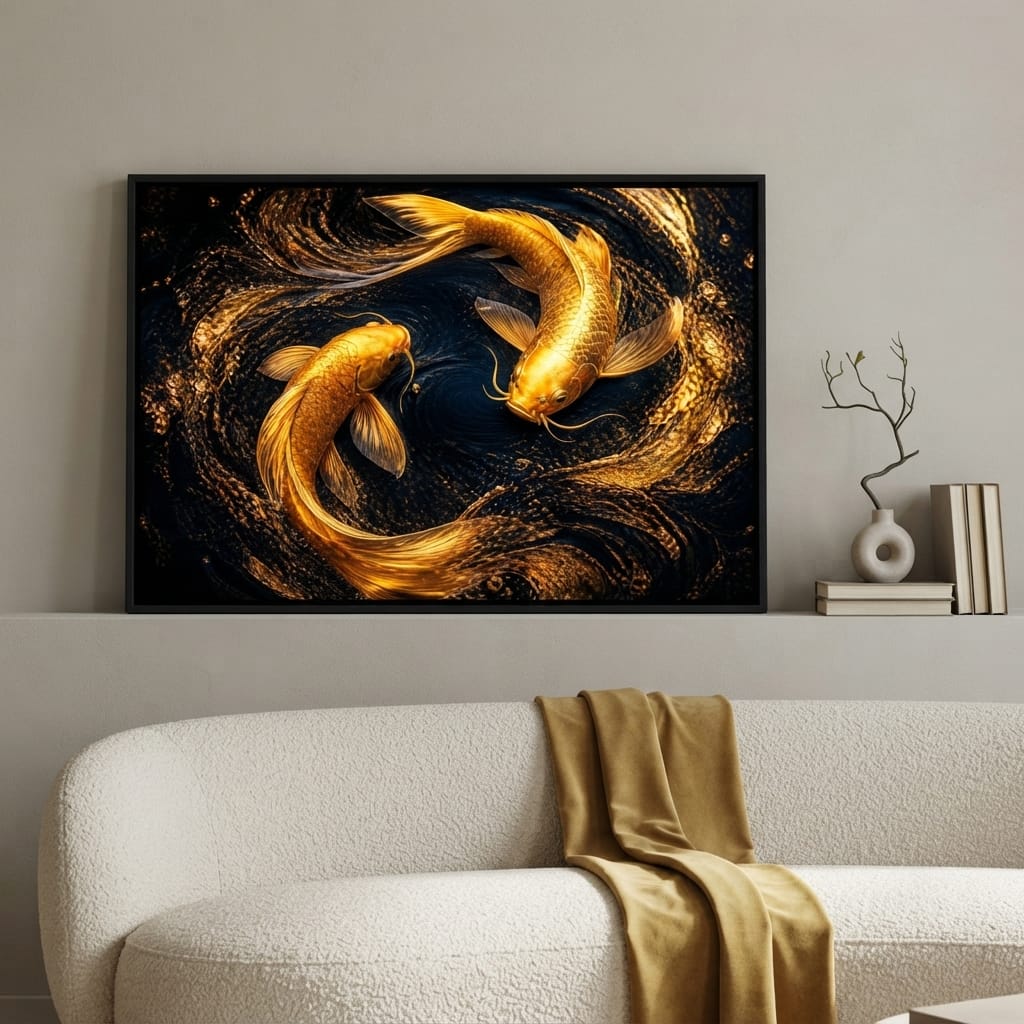 Koi Gold Current Canvas Wall Art