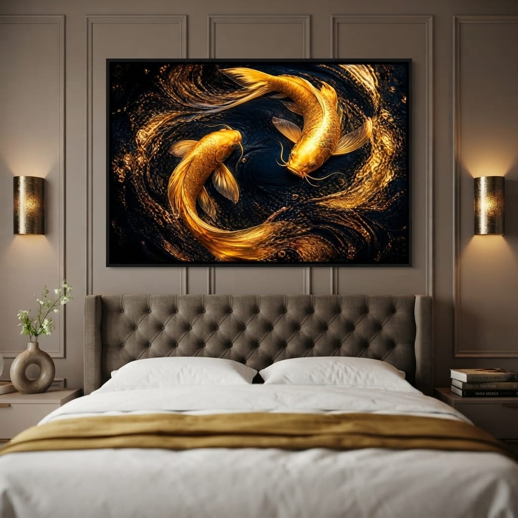 Koi Gold Current Canvas Wall Art