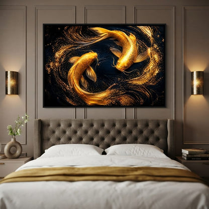 Koi Gold Current Canvas Wall Art
