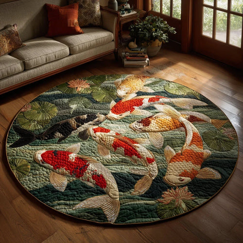 Koi Mystic Waters Quilted Round Mat