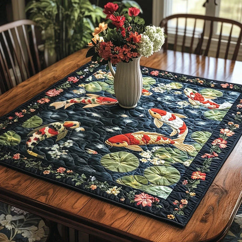 Koi Whisper Quilted Table Topper
