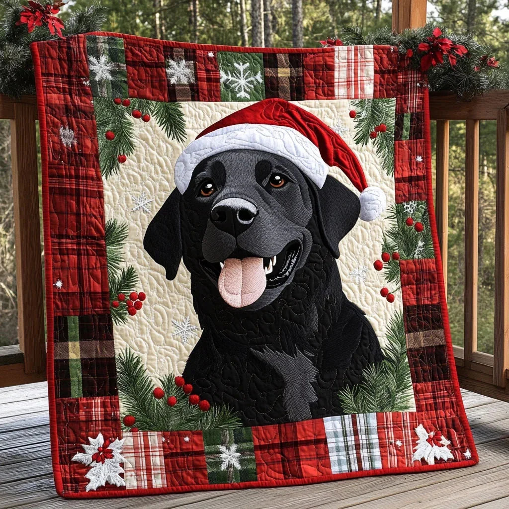 Labrador Holiday Joy Quilt Blanket