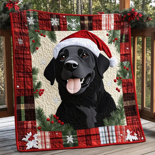 Labrador Holiday Joy Quilt Blanket