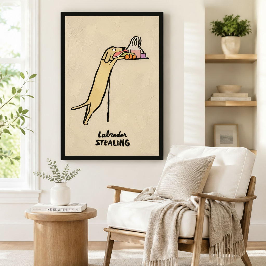 Funny Labrador Canvas Art | Dog Lover Print Wall Art