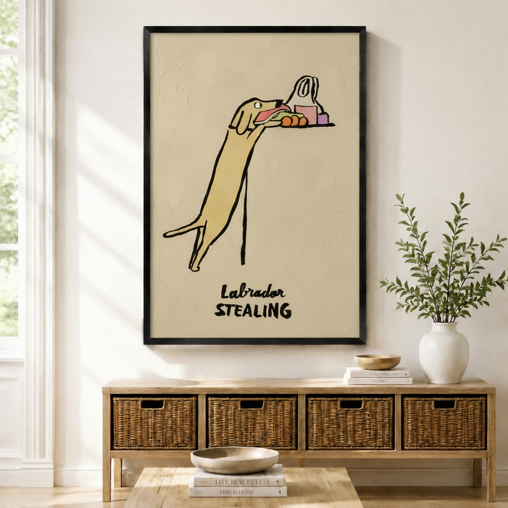 Funny Labrador Canvas Art | Dog Lover Print Wall Art