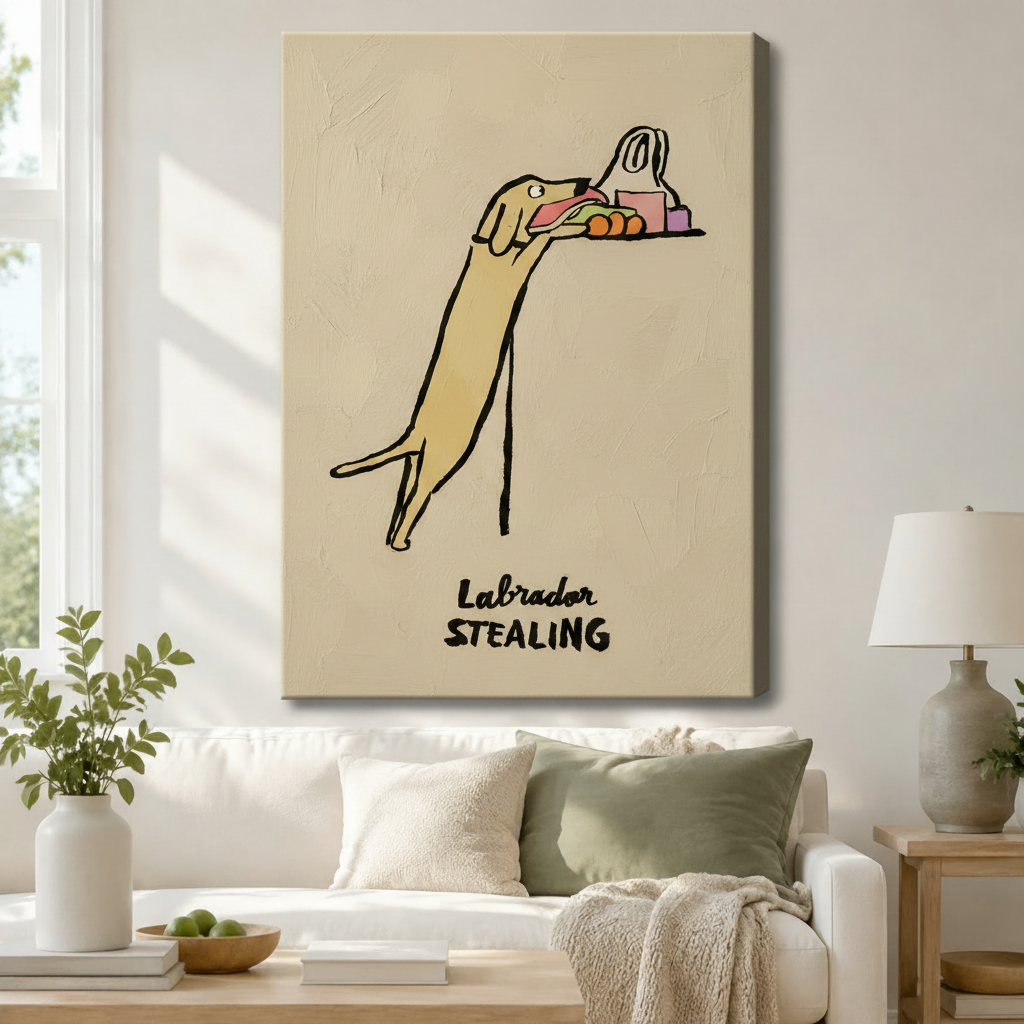 Funny Labrador Canvas Art | Dog Lover Print Wall Art