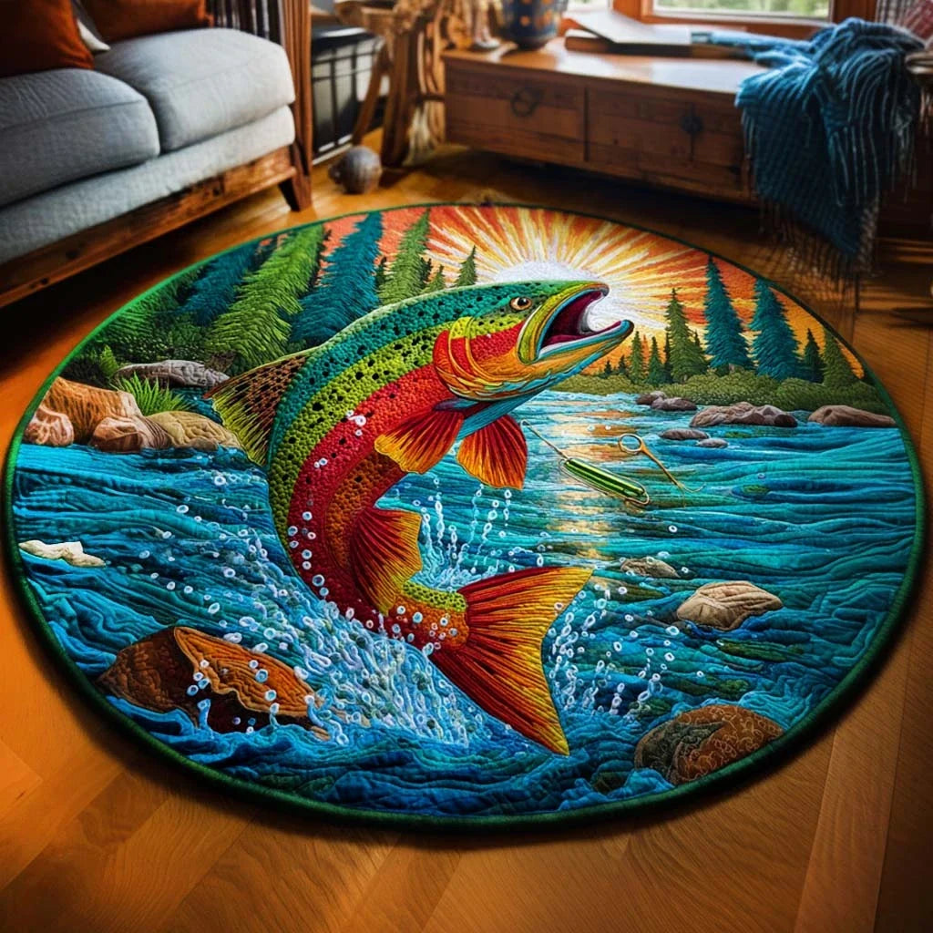 Lake Escape Quilted Round Mat