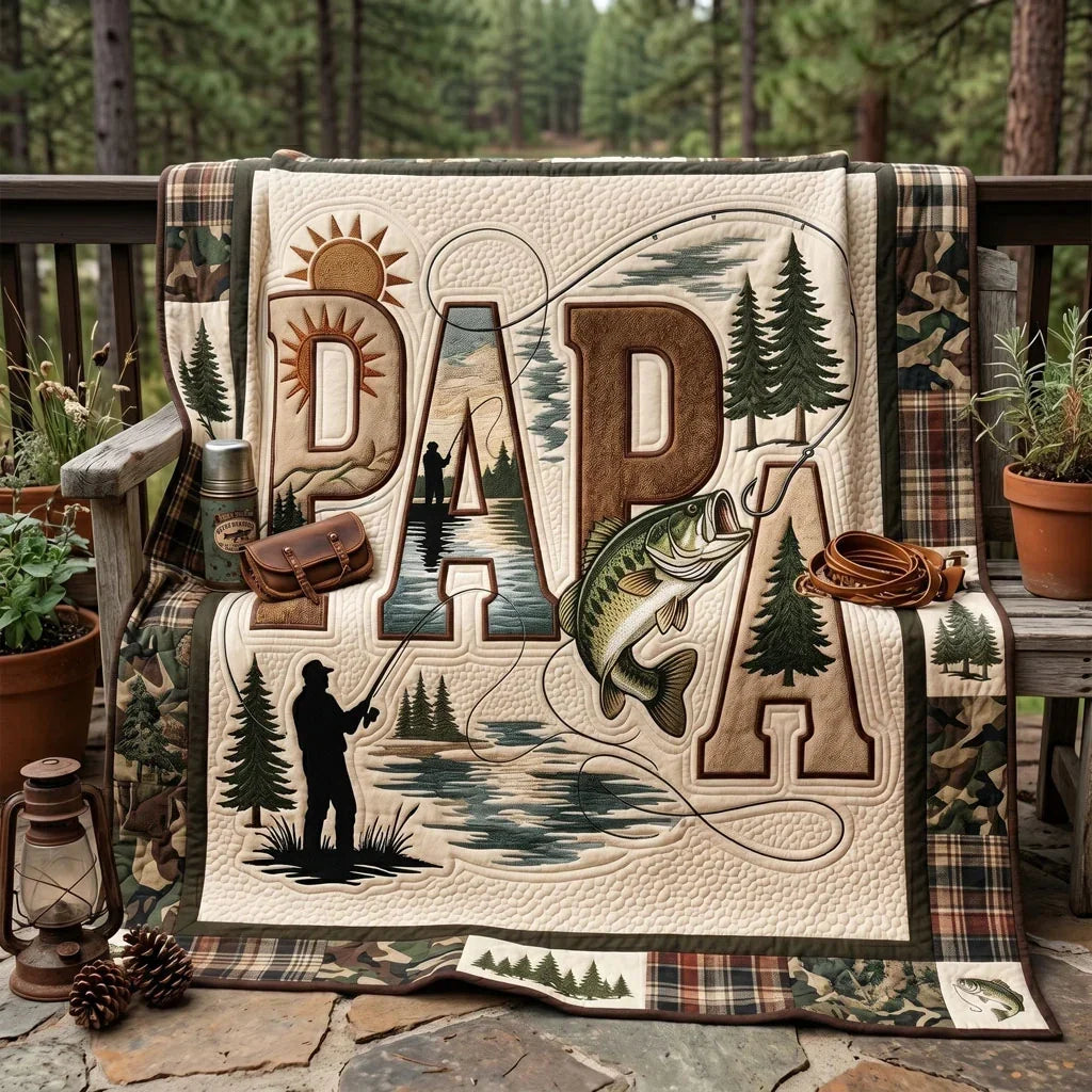 Lake Life Papa Quilt Blanket