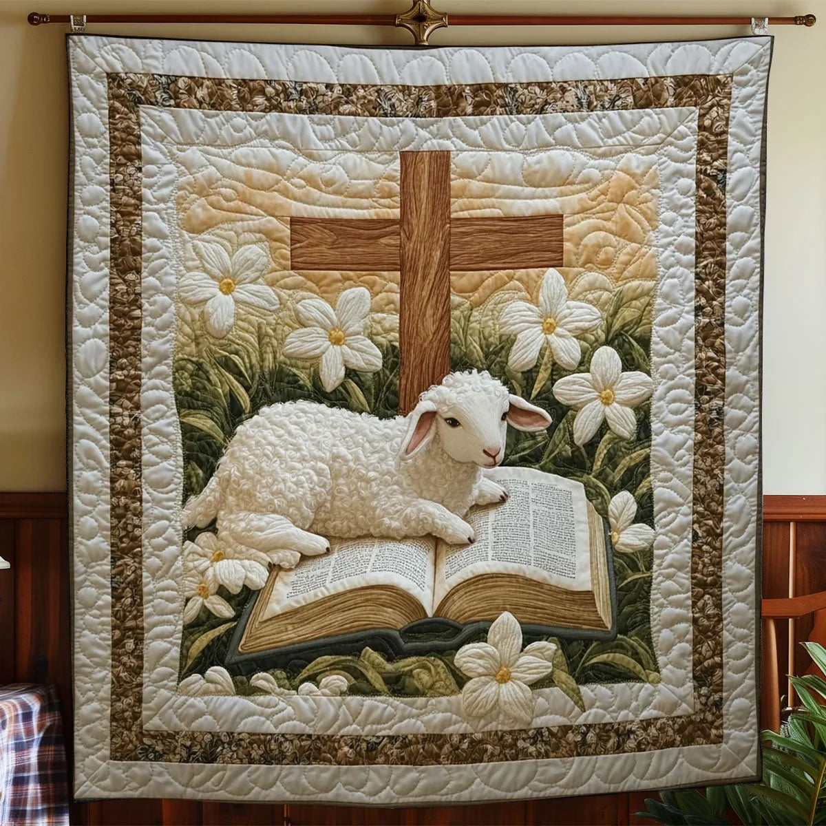 Lamb's Peaceful Rest Quilt Blanket