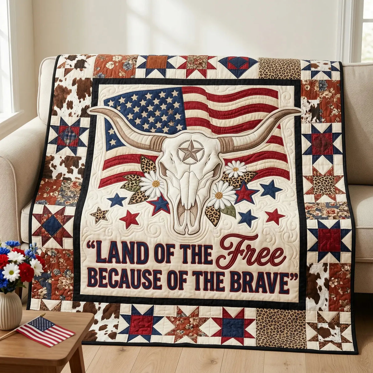 Land Of The Free Quilt Blanket