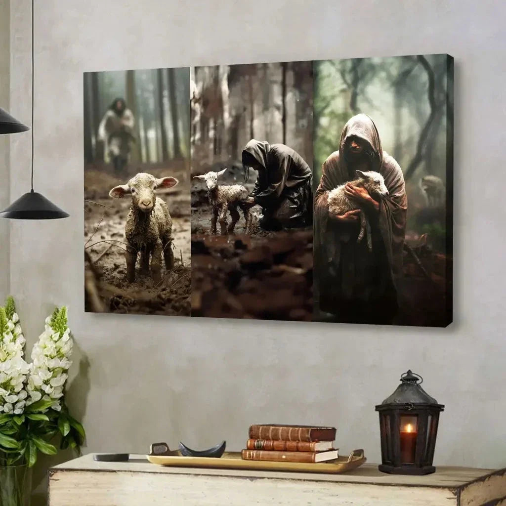 no text he ran he rescued he carried wall art canvas print (Landscape) (view 5)