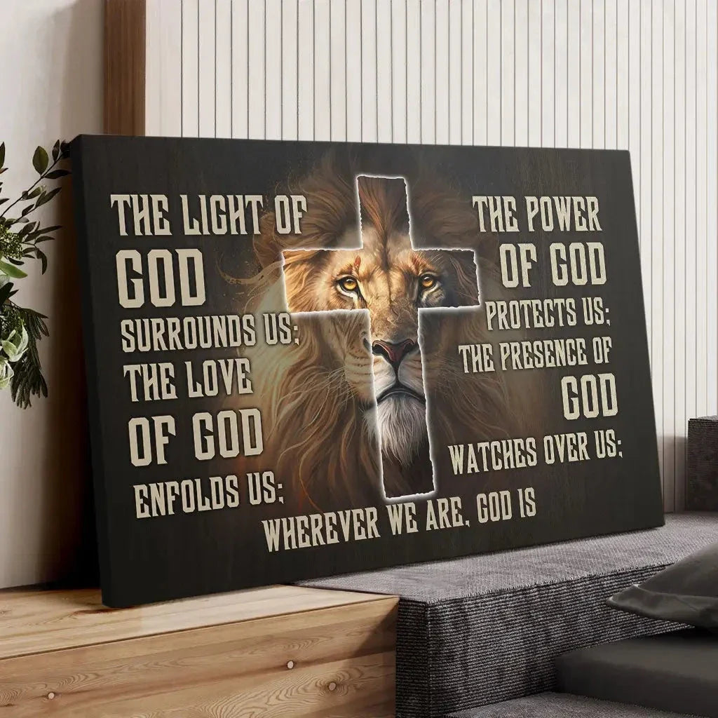 prayer for protection canvas lion of judah christian wall art (view 7)