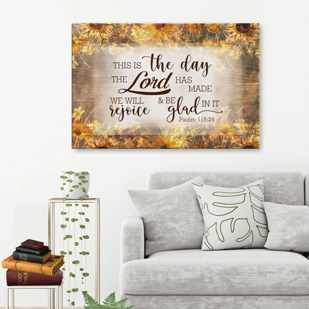 this is the day the lord has made psalm 118 24 wall art canvas print (Landscape) (view 5)