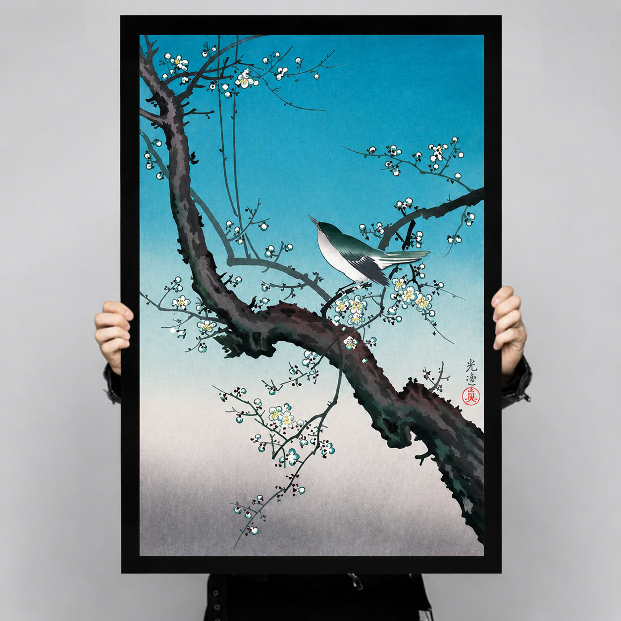 Japanese Bird Plum Blossom Ukiyo-e Canvas Arte