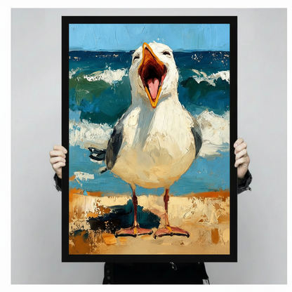 Laughing Seagull Beach Oil Painting Canvas Art