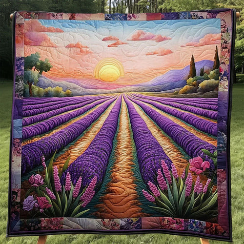 Lavender Garden Quilt Blanket