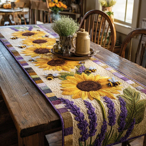 Lavender Sun Quilted Table Runner