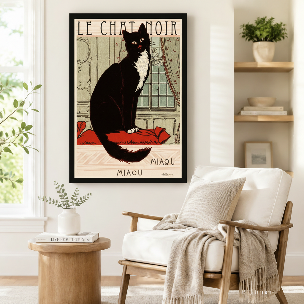 Le Chat Noir French Vintage Canvas Wall Art