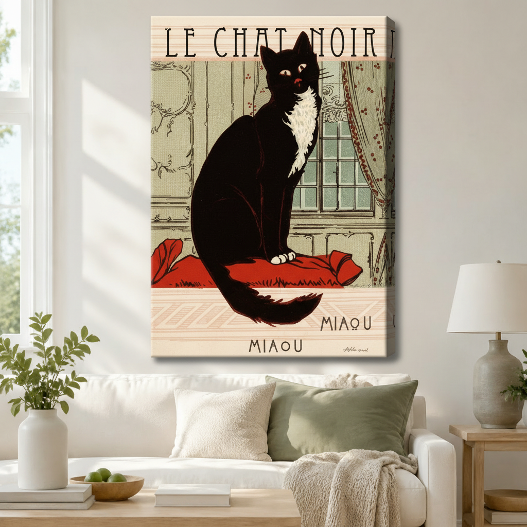 Le Chat Noir French Vintage Canvas Wall Art