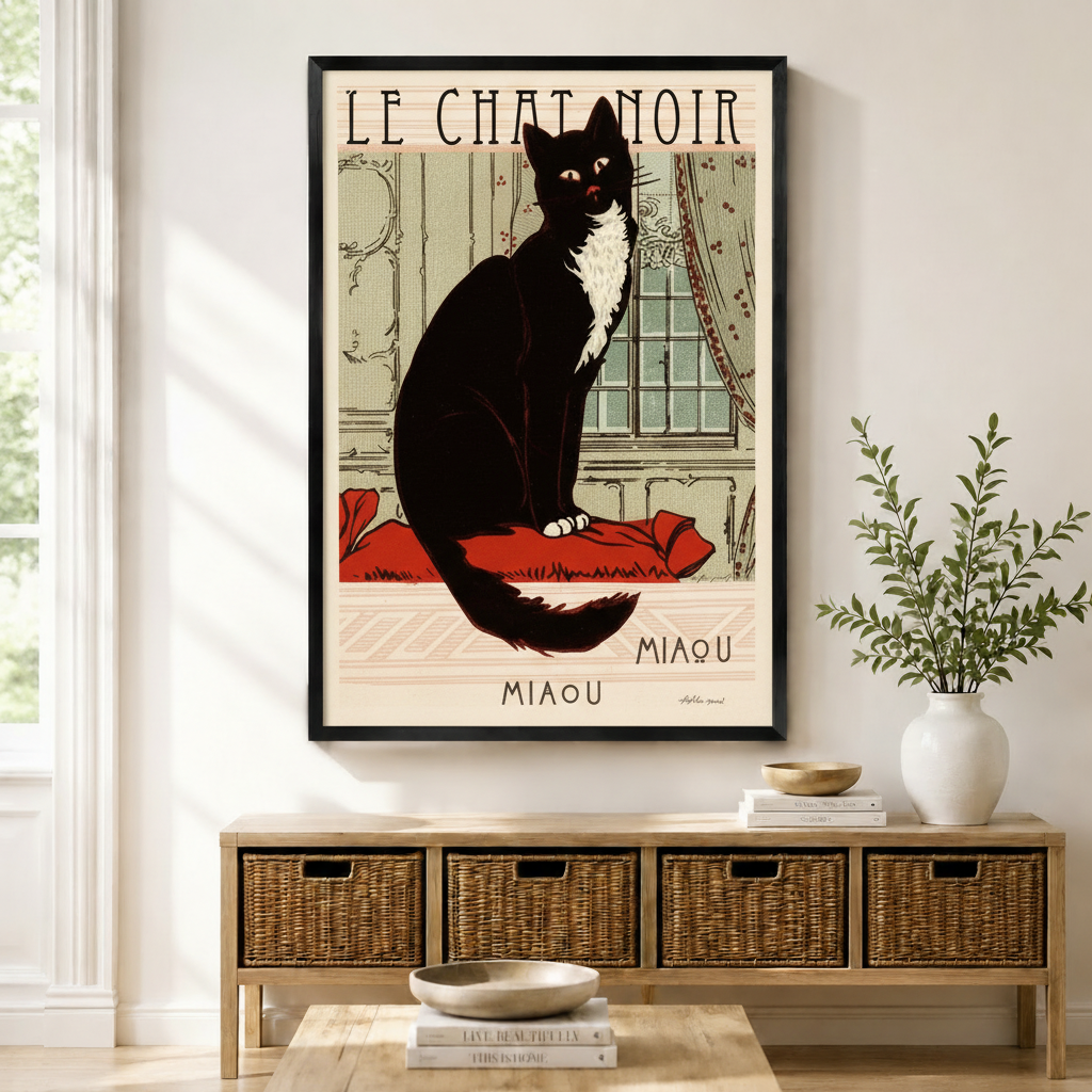 Le Chat Noir French Vintage Canvas Wall Art