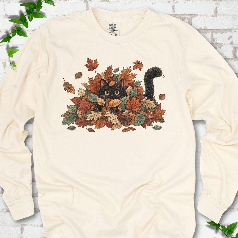 Leaf Peeper Black Cat LS T-Shirt