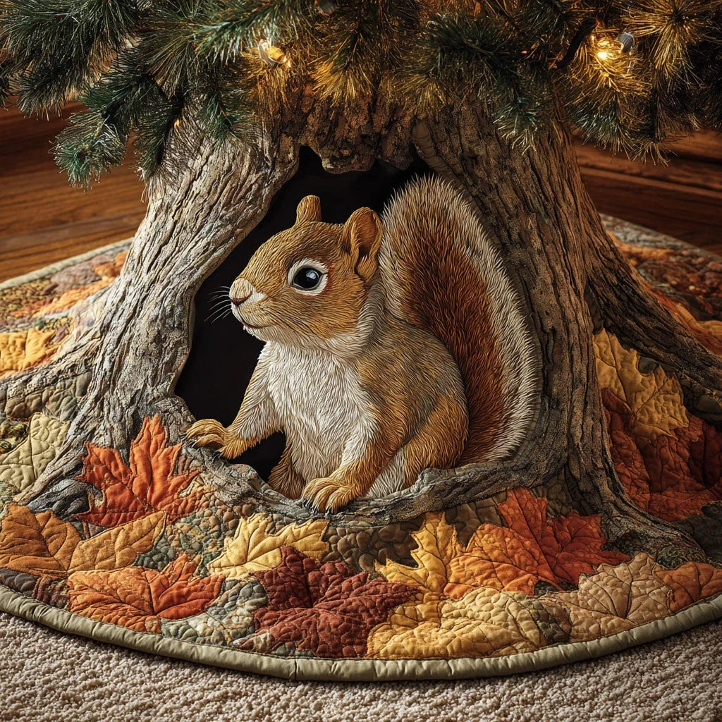 Leaf Watcher Christmas Quilted Tree Skirt