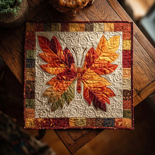 Leaf Wings Quilted Table Topper