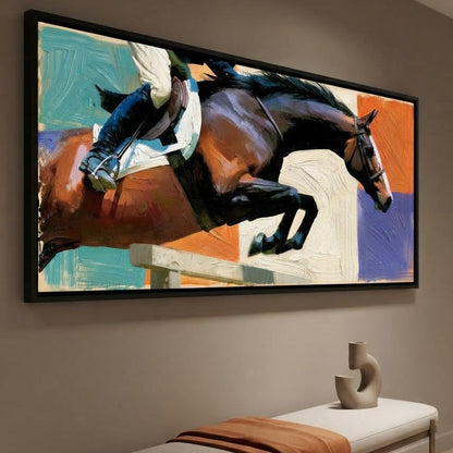 Leaping Over The Painted Square Canvas Wall Art