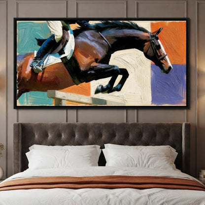 Leaping Over The Painted Square Canvas Wall Art