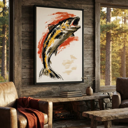 Leaping Through The Vivid Current Canvas Wall Art