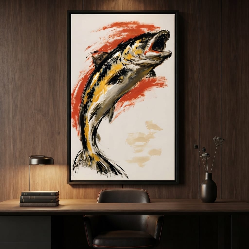 Leaping Through The Vivid Current Canvas Wall Art
