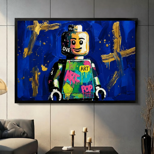 Pop Art Lego Graffiti Canvas Wall Art