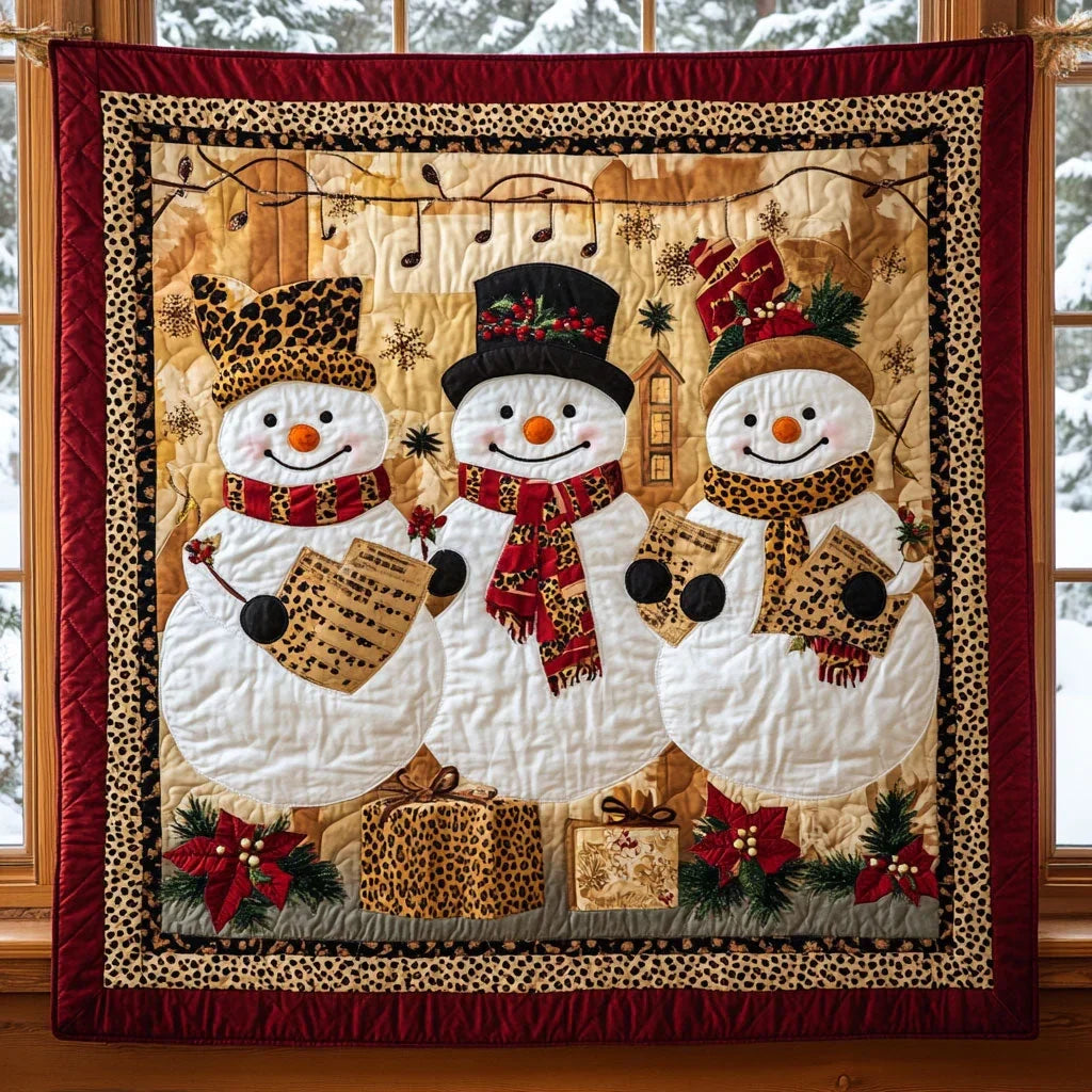 Leopard Snowman Style Quilt Blanket