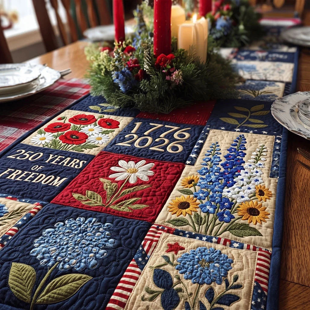 Liberty Bloom Patchwork Quilted Table Runner