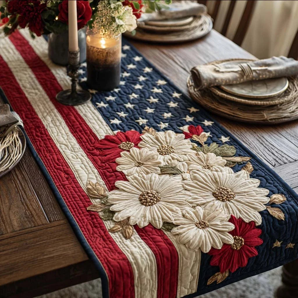 Liberty Daisy Quilted Table Runner