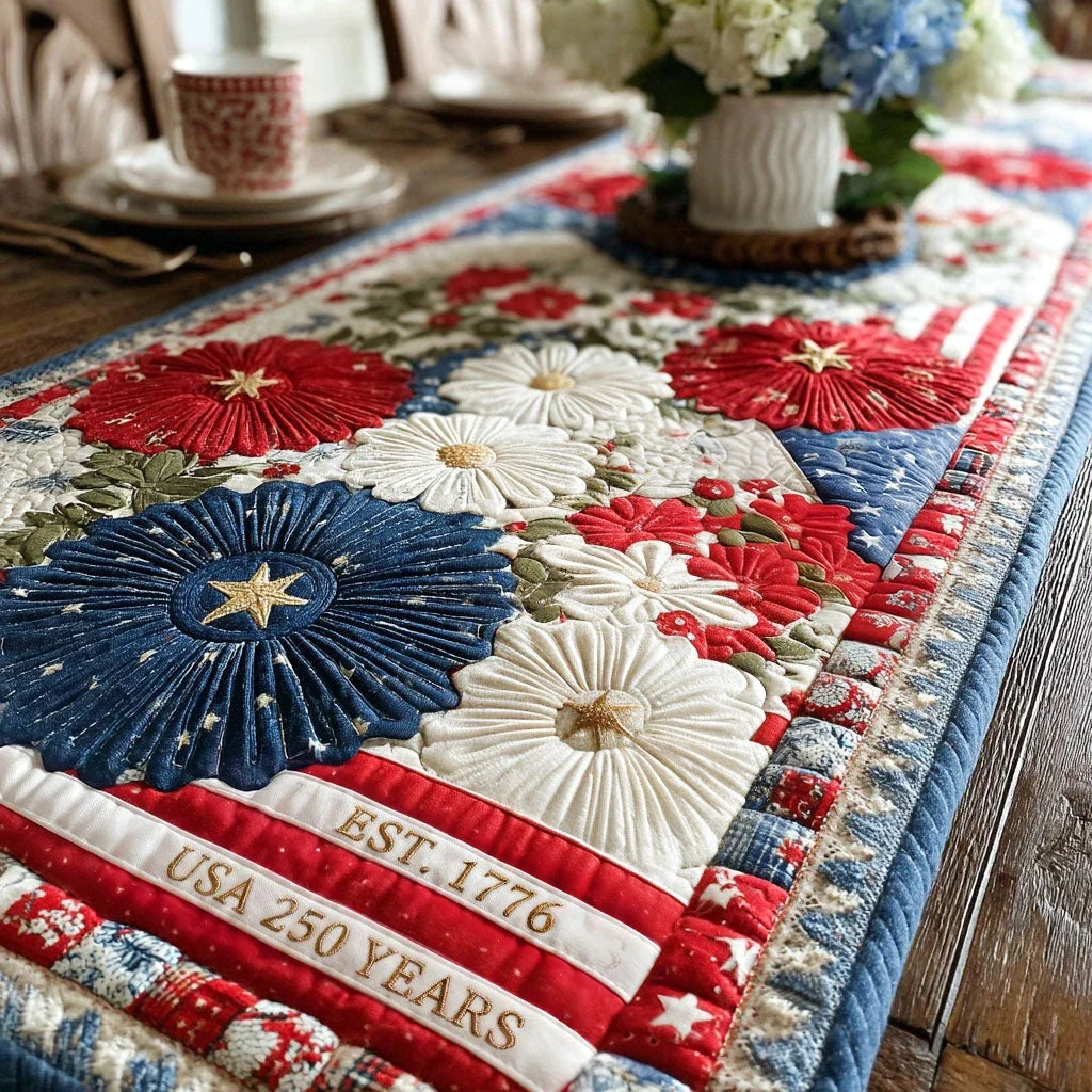 Liberty Light Spark Quilted Table Runner